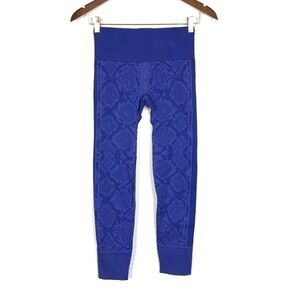 Lululemon Ebb to Street Blue Snake Print Tights Leggings Small